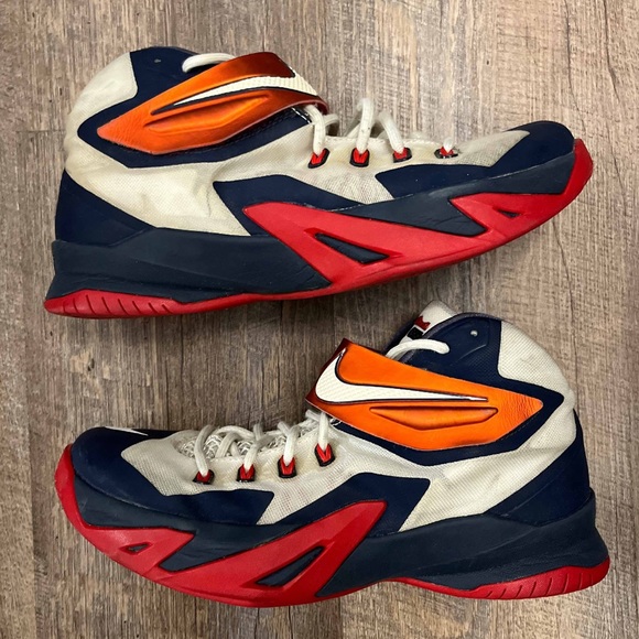 Nike Zoom LeBron Soldier 8 VIII USA Red White Blue - Picture 1 of 10